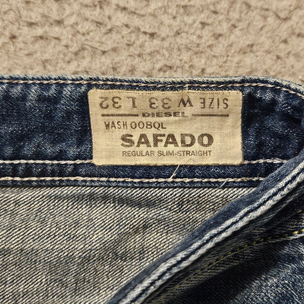 Diesel Safado DNA Dirty New Age Distressed Denim Cutoff Shorts Mens 33‎ Blue - Picture 4 of 9